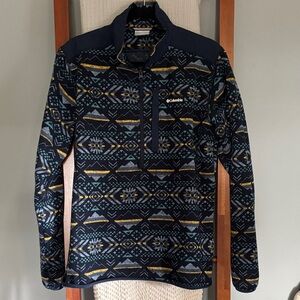 Columbia Men's Navy and Yellow Patterned Jacket